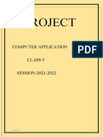 Computer Project Class 9