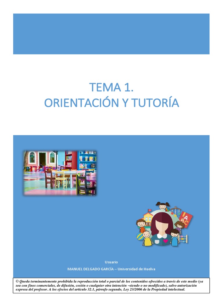 Tema 1 Orientación Y Tutoría Pdf Educación De La Primera Infancia