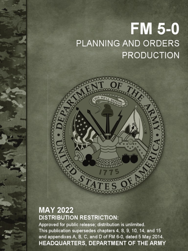 Army FM 5-0: Planning and Orders | PDF | Science | Decision Making