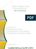 Water Vapor Evaporation and Factors
