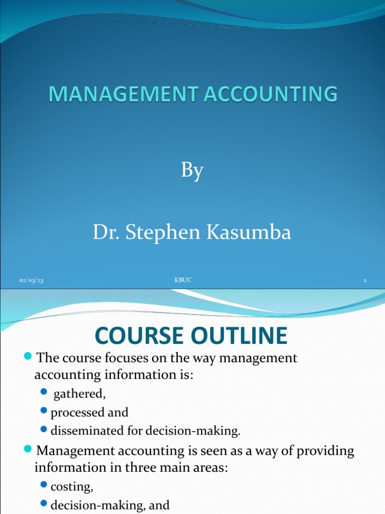 Management Accounting Course Overview | PDF | Management Accounting ...