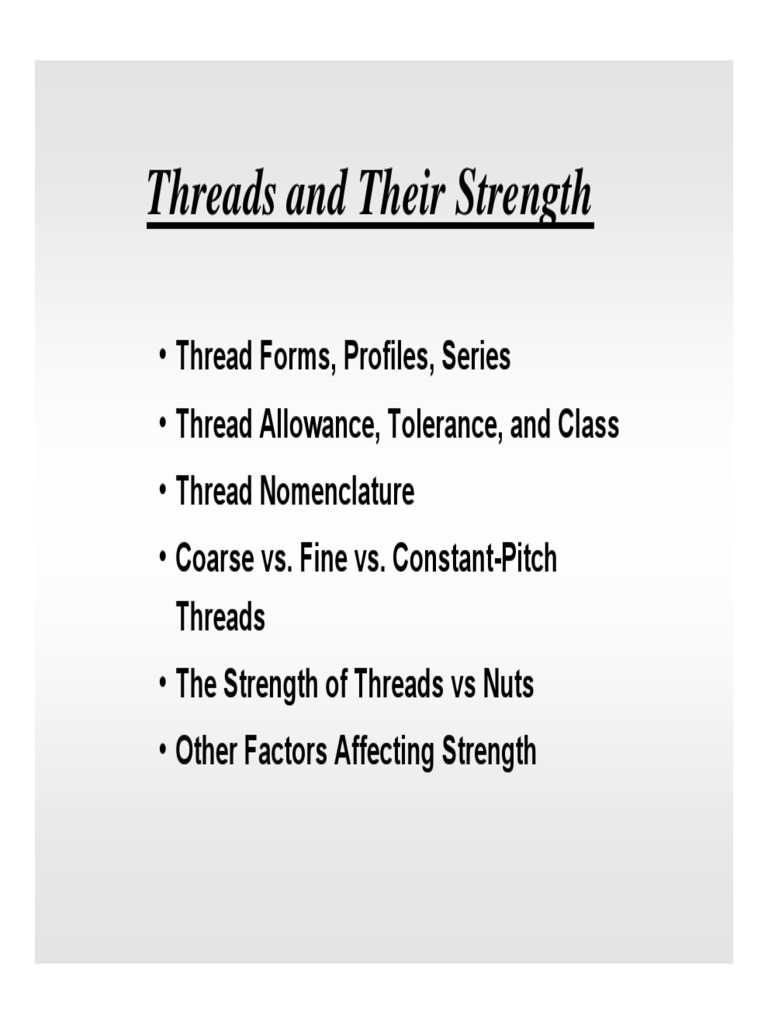 Bolt Joint Stress N Strength Consideration PDF Screw Metalworking