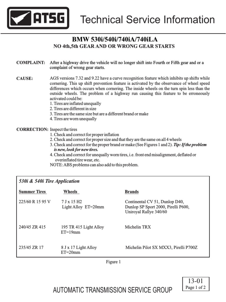 2018 Bmw 540i Tire Size