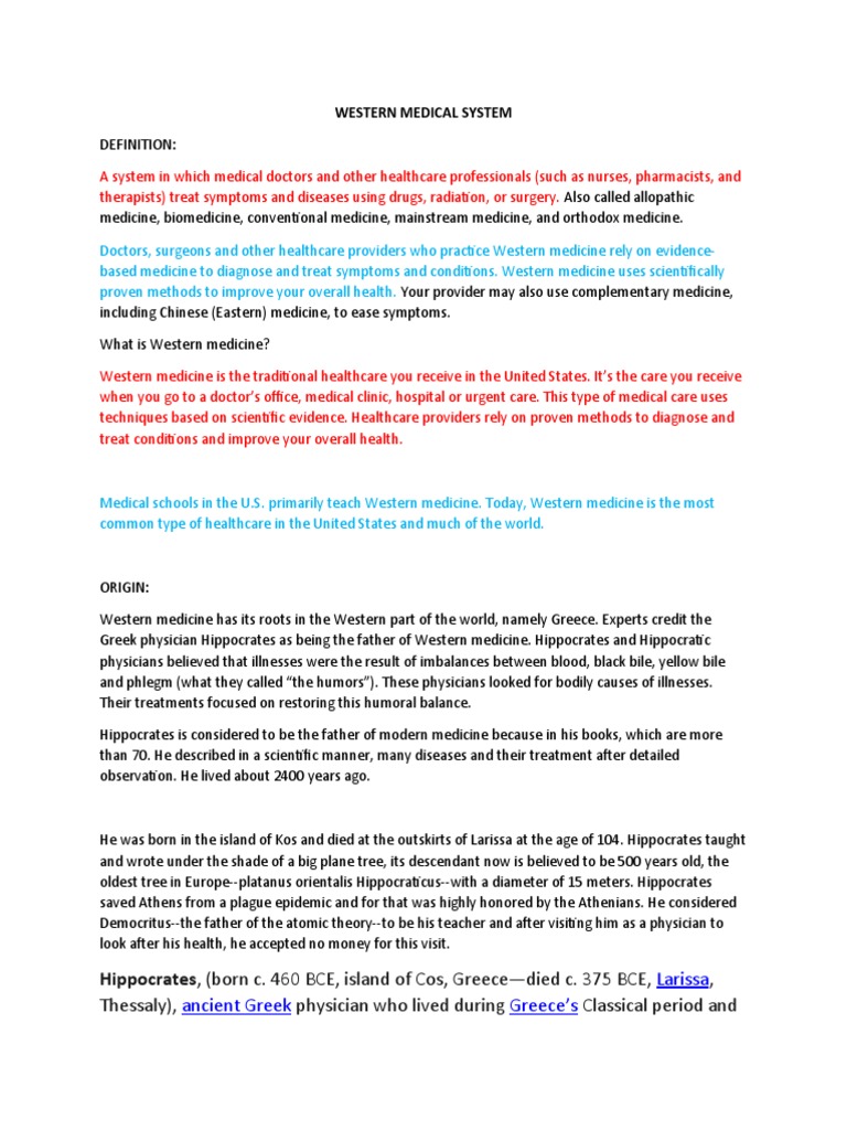 Western Medical System | PDF | Traditional Chinese Medicine | Medicine