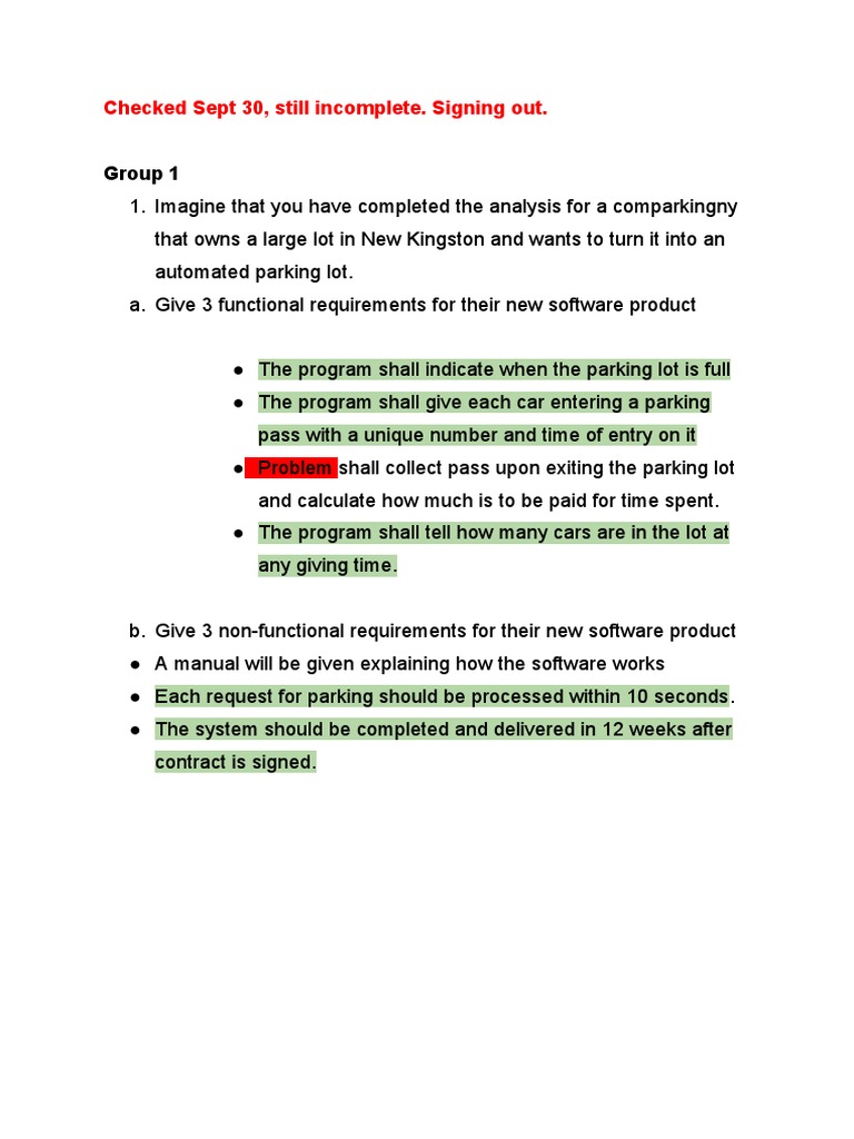 Functional and Non-Functional Requirements Exercise | PDF | Information ...