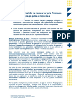 2022 - 05 - 24 NP Ya Esta Diponible La Nueva Tarjeta Correos Prepago para Empresas