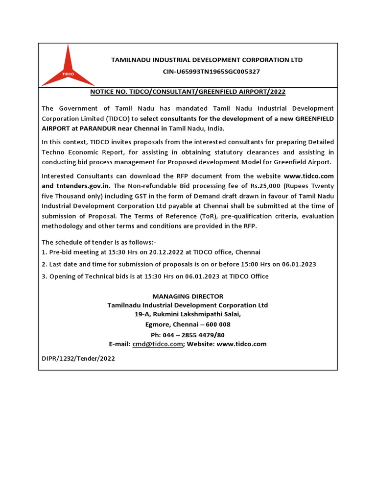 tender-notice-for-selection-of-consultant-for-development-of-greenfield