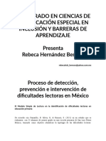 Proceso de Detección, Prevención e Intervención de Dificultades Lectoras en México.