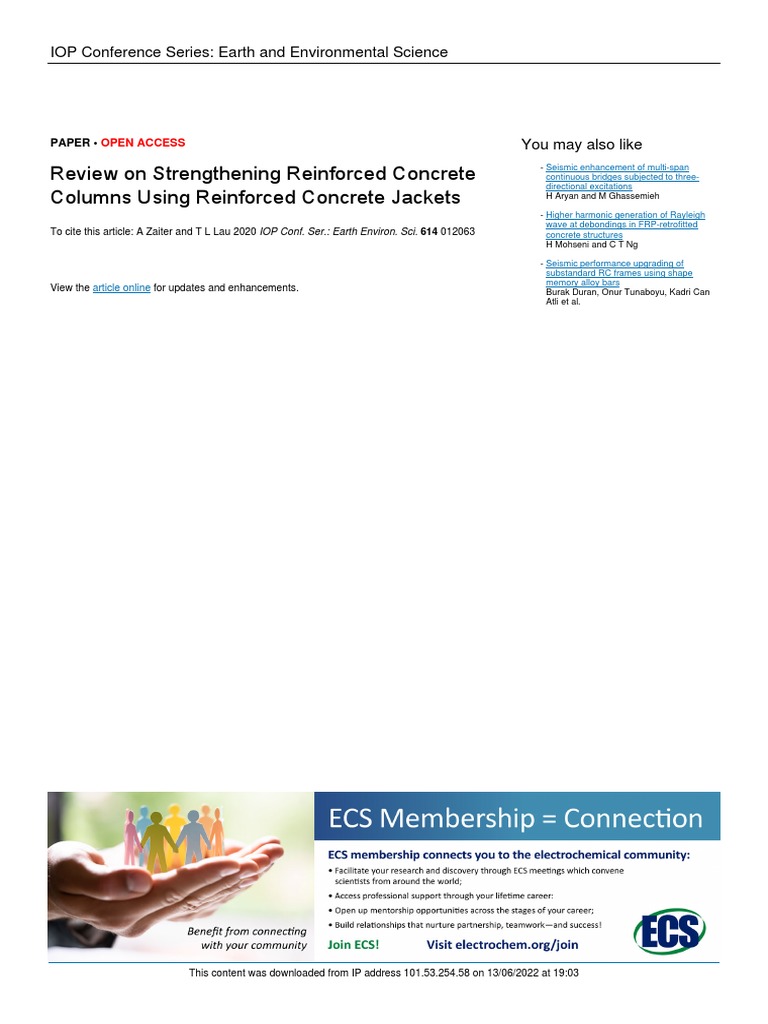 Column Strengthening and Jacketing | PDF | Strength Of Materials | Concrete