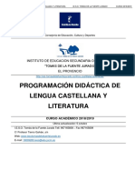 Programación Didáctica Lengua Castellana y Literatura 2018-2019