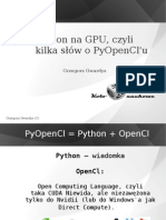 Python Na GPU, Czyli Kilka Słów o PyOpenCl'u