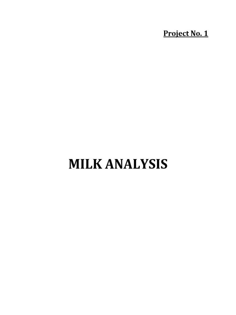 Project of Milk (Tests) PDF Milk Fat