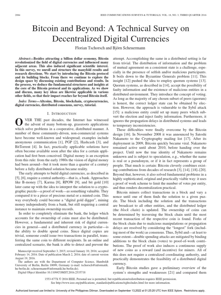 Paper 2. Bitcoin and Beyond - A Technical Survey On Decentralized ...
