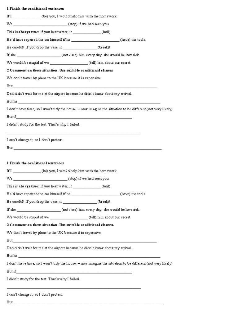 Conditionals Test | PDF | Foreign Language Studies