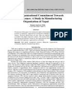 Employee Organizational Commitment Towards Quality Outcomes: A Study in Manufacturing Organization of Nepal