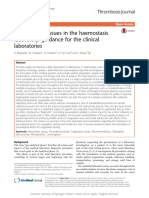 Pre-Analytical Issues in The Haemostasis Laborator