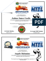 Juniors MTBL Certificate of Recognition