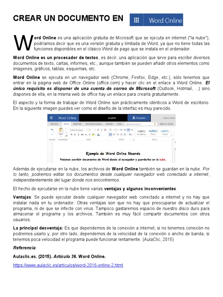 Crear Documento en Word Online | PDF