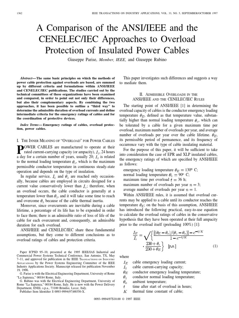 A Comparison of The ANSI/IEEE and The CENELEC/IEC Approaches To ...