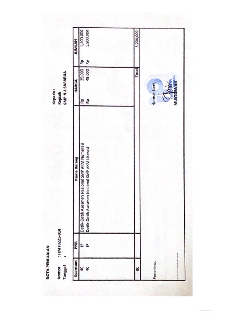 Kwitansi Buku Detik SMP N 4 Saparua - 1 | PDF