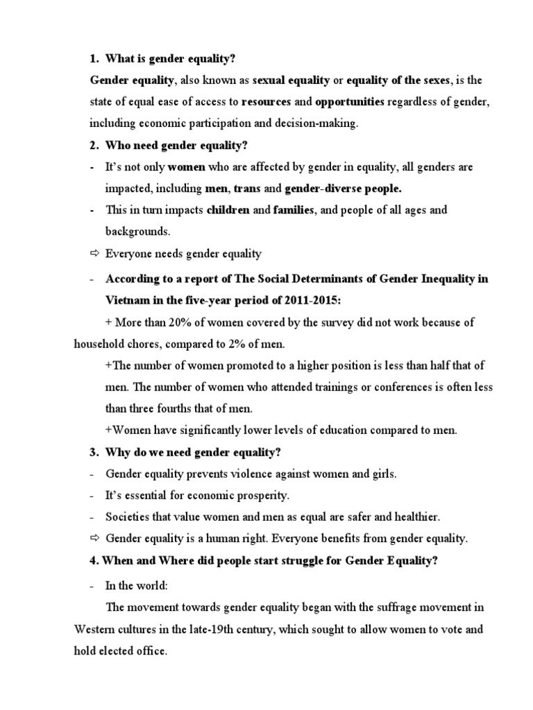 What Is Gender Issues Essay