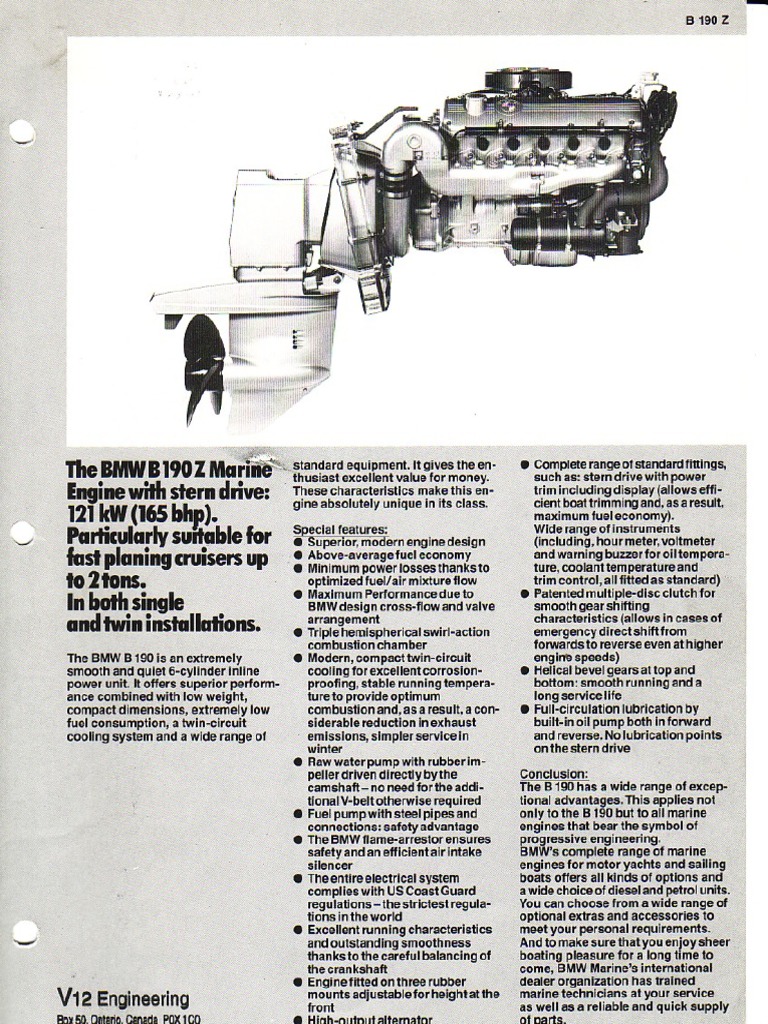 BMW B190 Detailed Engine Information PDF