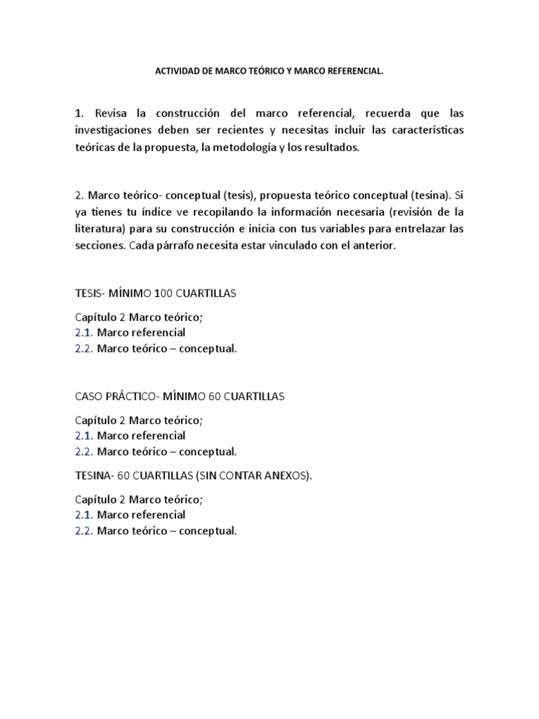 Actividad de Marco Teórico y Marco Referencial | PDF