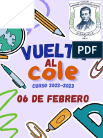 Póster Vuelta Al Cole Doodle Creativo Azul Naranja