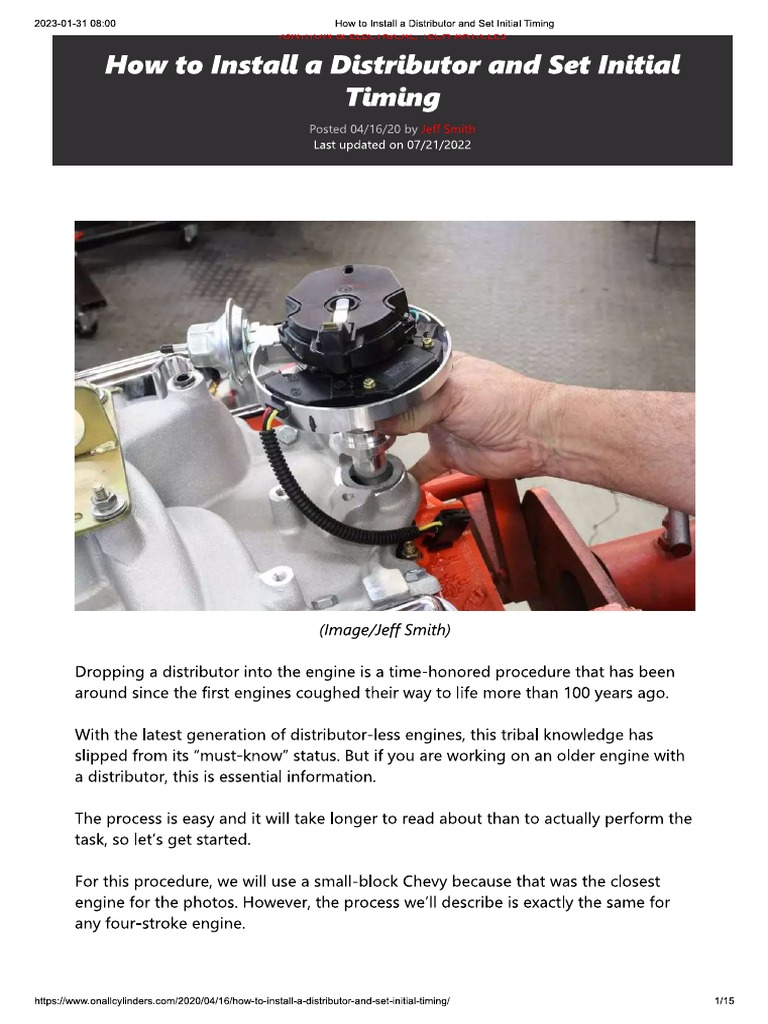 How To Install A Distributor PDF