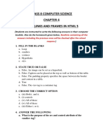 Class 8 Computer Science CHAPTER 4 (Frames, Table and Frames in HTML 5)
