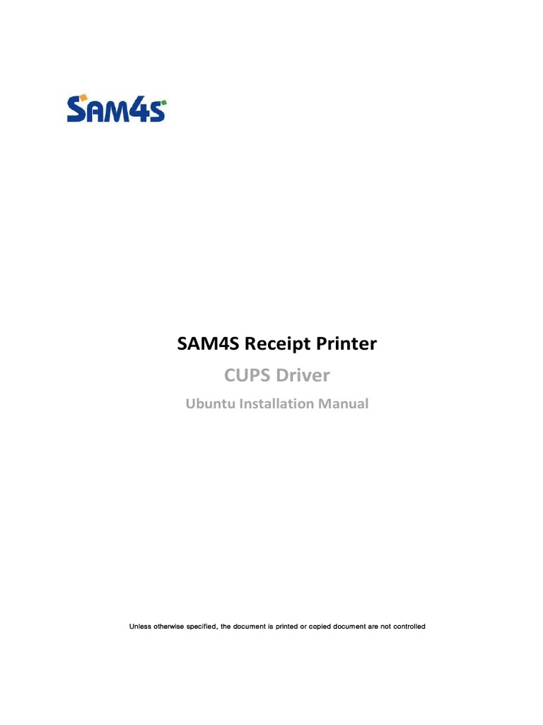 SAM4S Receipt Printer CUPS Driver Installation Manual PDF Printer