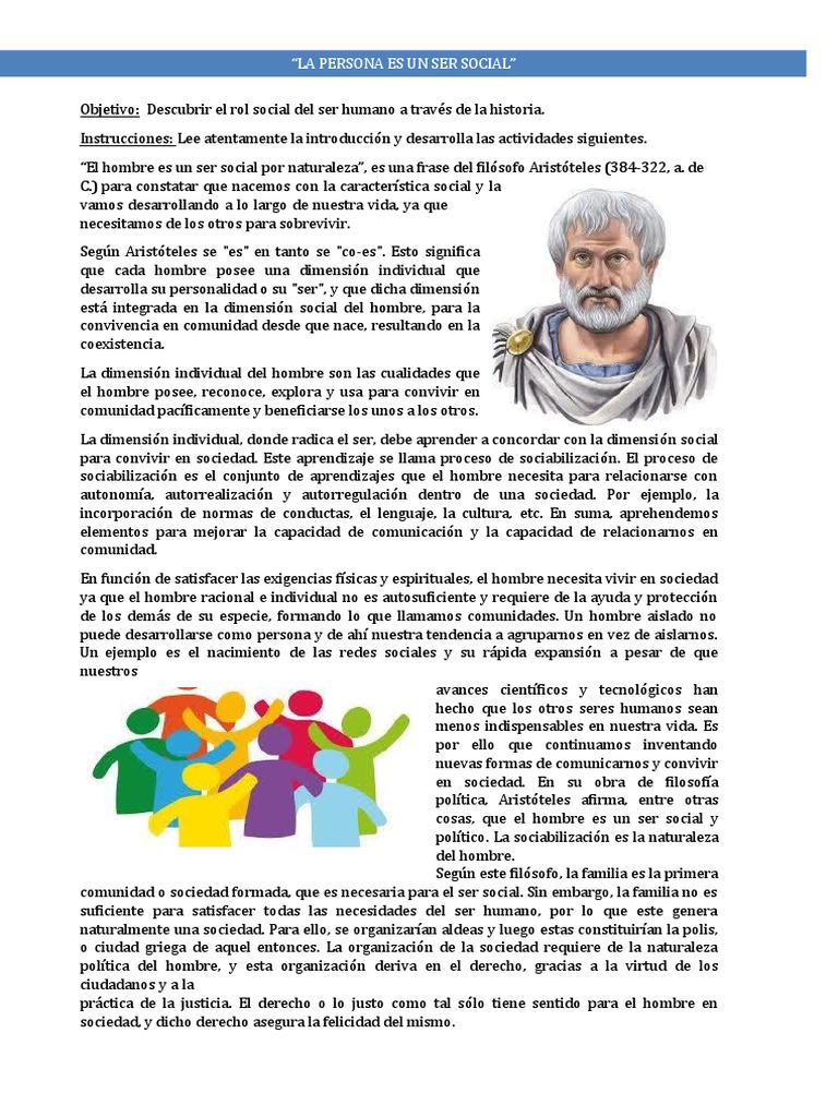 El ser humano como ser social | PDF | Sociedad | Homo Sapiens