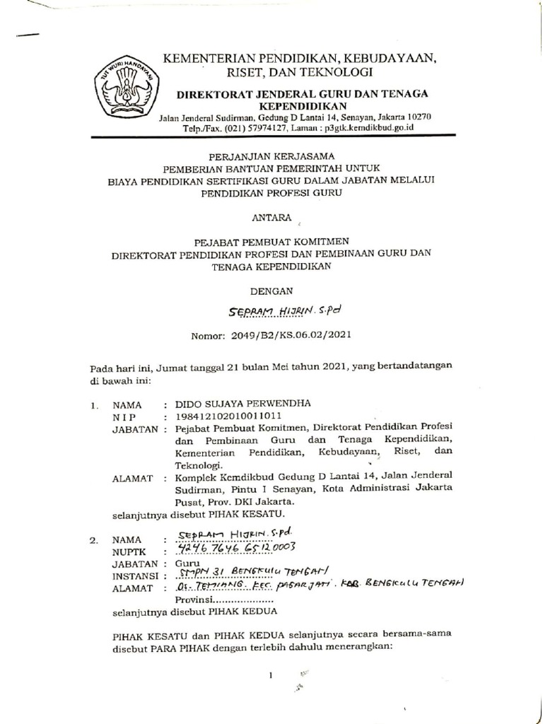 Lembar Format PKS Angkatan 2 PPG 2021 | PDF