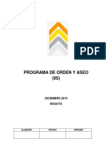 Anexo 29. Programa de Orden y Aseo (9S) - Octubre 2019