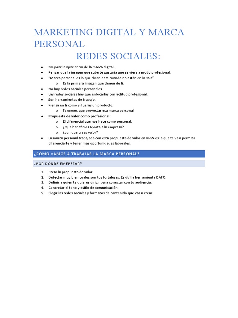Marca Personal en Marketing Digital | PDF | Marca | Marketing