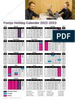 Fontys Holiday Calendar 2022-23