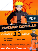 Zantiago Castillo Invitacion de Cumpleaños