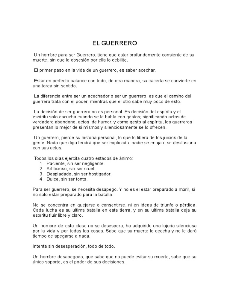 El Camino del Guerrero y el Conocimiento | PDF | Conocimiento | Muerte