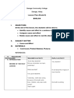 Grade II Lesson Plan on Identifying Cause and Effect