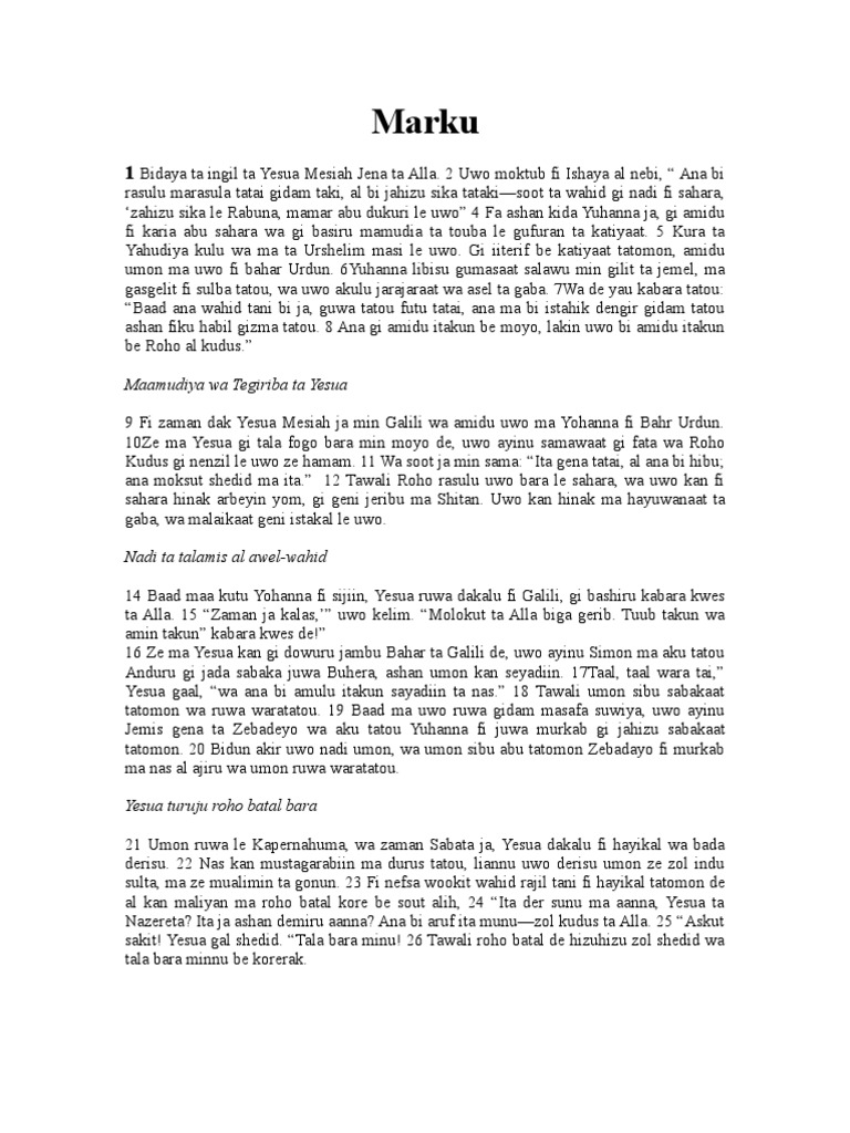 Juba Arabic Bible PDF Arabs