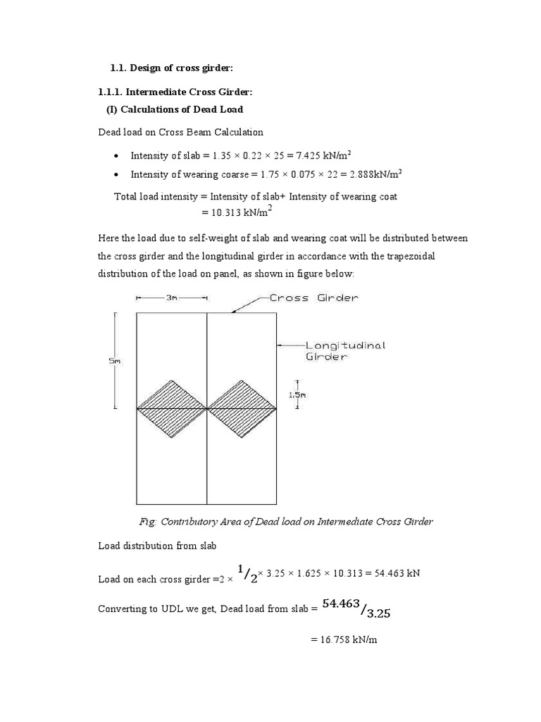 Design of End Cross Girder | PDF | Bending | Shear Stress