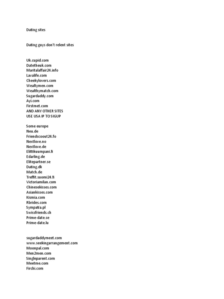 Comprehensive List of Free Dating Sites | PDF | Software Development ...