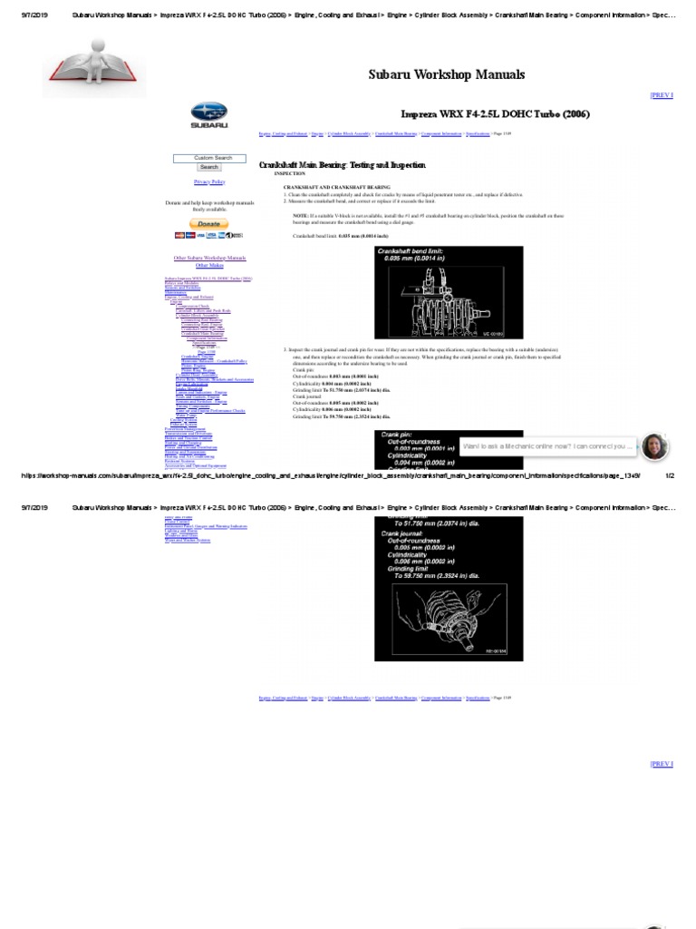 Crankshaft Main Bearing TESTING | PDF | Engines | Bearing (Mechanical)