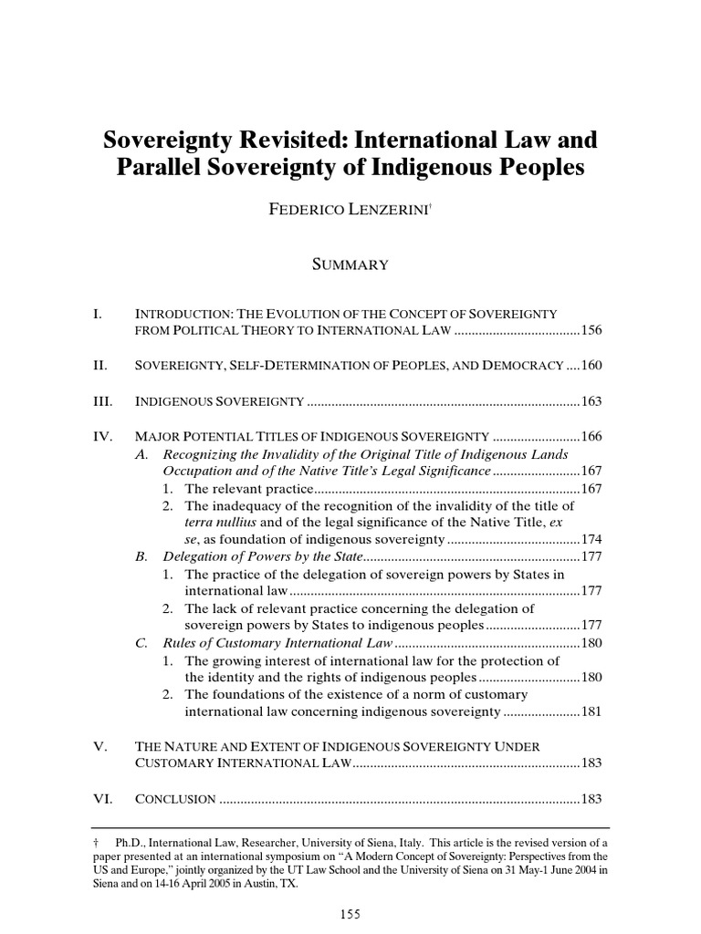 Lenzerini, Federico - Sovereignty Revisited, International Law and ...