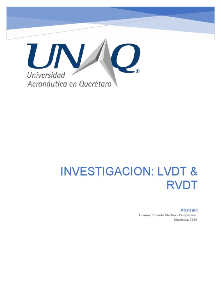 LVDT y RVDT: Transformadores de Desplazamiento | PDF