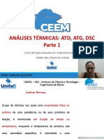 Análises térmicas ATD ATG DSC curso especialização engenharia minas UNIFAL-MG
