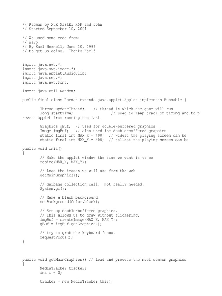 Source Code Pacman | PDF | Java (Programming Language) | Computer ...