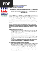 Rhode Island Kids Count Disparities in Education Media Release