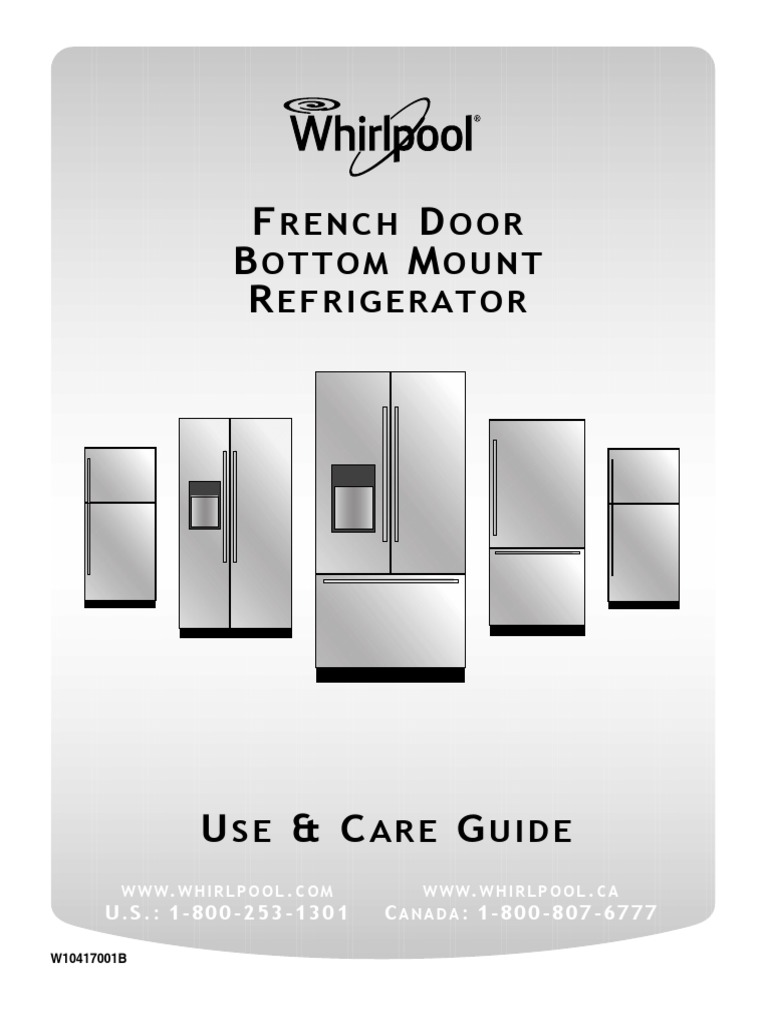 Whirlpool French Door Bottom Mount Refrigerator Wrf736sdam Users Manual ...