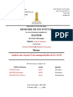 Memoire de Fin D'Etude Master: Analyse Aux Rayons X Des Nanoparticules de Fe-Al-Ni